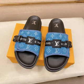 Louis Vuitton Monogram डेनिम स्टाइल स्ट्रैप स्लिपर्स