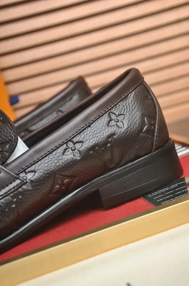 Louis Vuitton Monogram-Embossed Brown Leather Loafer 2