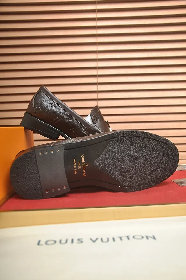 Louis Vuitton Monogram-Embossed Brown Leather Loafer 3
