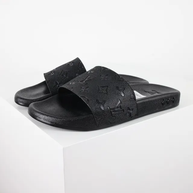Louis Vuitton Monogram Embossed Rubber Slide Slippers 2