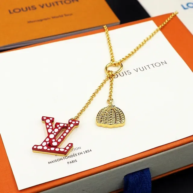 Louis Vuitton Monogram Enamel and Gold Shell Charm Necklaces 4