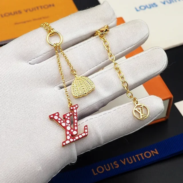 Louis Vuitton Monogram Enamel and Gold Shell Charm Necklaces 5