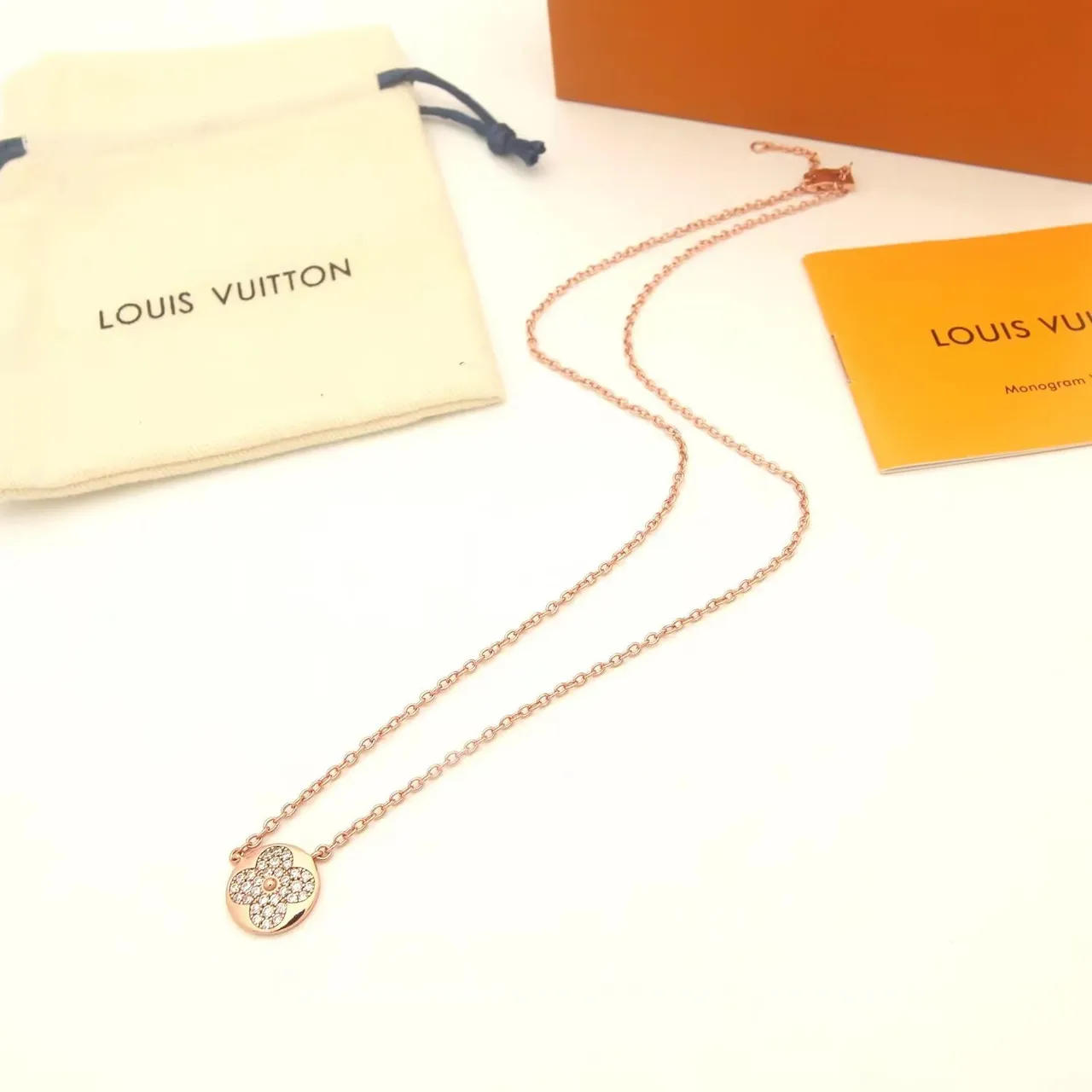 Louis Vuitton Monogram Flower and LV Star Pavé Pendant Necklaces 5