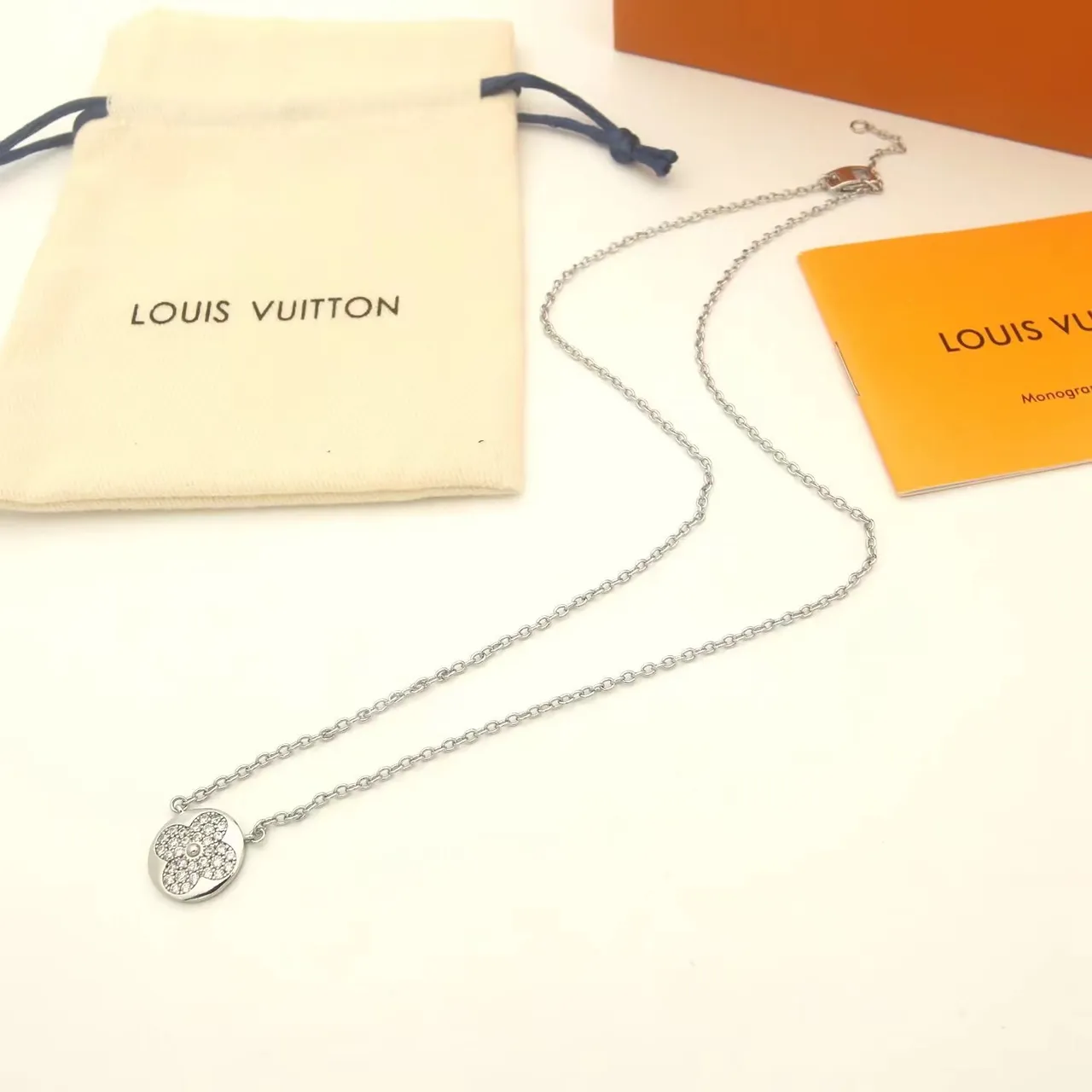 Louis Vuitton Monogram Flower and LV Star Pavé Pendant Necklaces 7