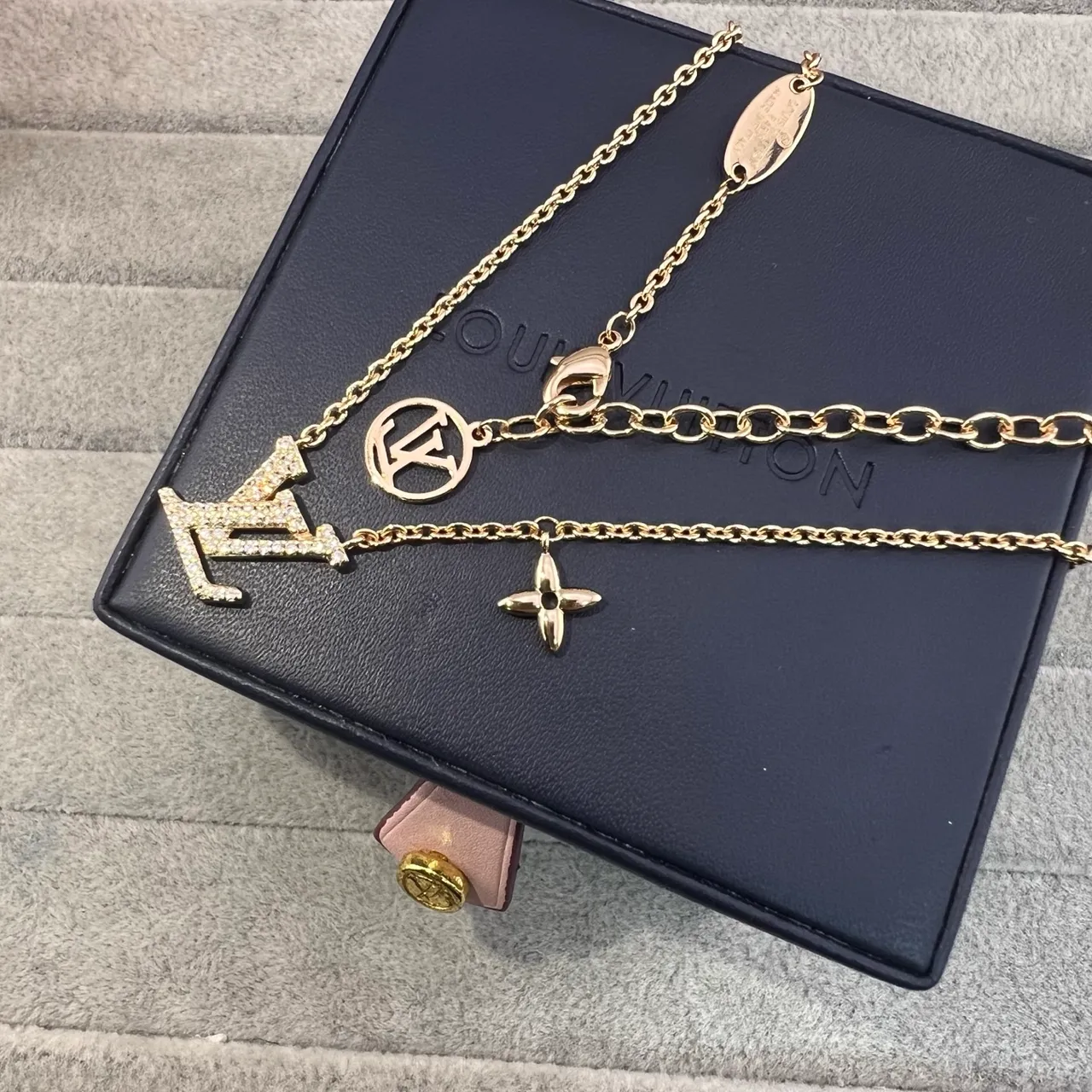 Louis Vuitton Monogram Flower Pavé Crystal Necklace 3