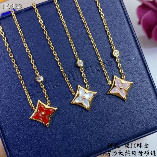 Louis Vuitton Monogram Flower Pink Mother-of-Pearl Necklace 5