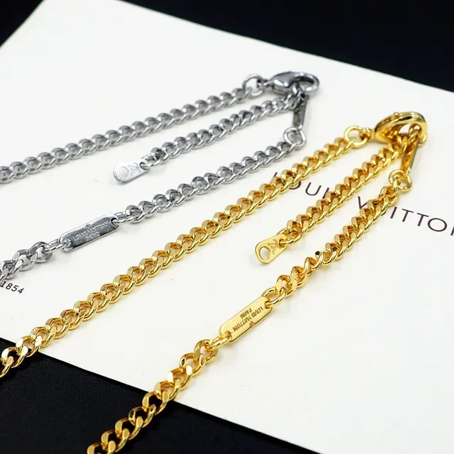 Louis Vuitton Monogram Flower Silver Gold Pendant Floral Motif Necklace 5
