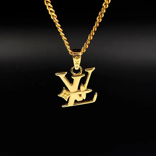 Louis Vuitton Monogram Flower Silver Gold Pendant Floral Motif Necklace 6