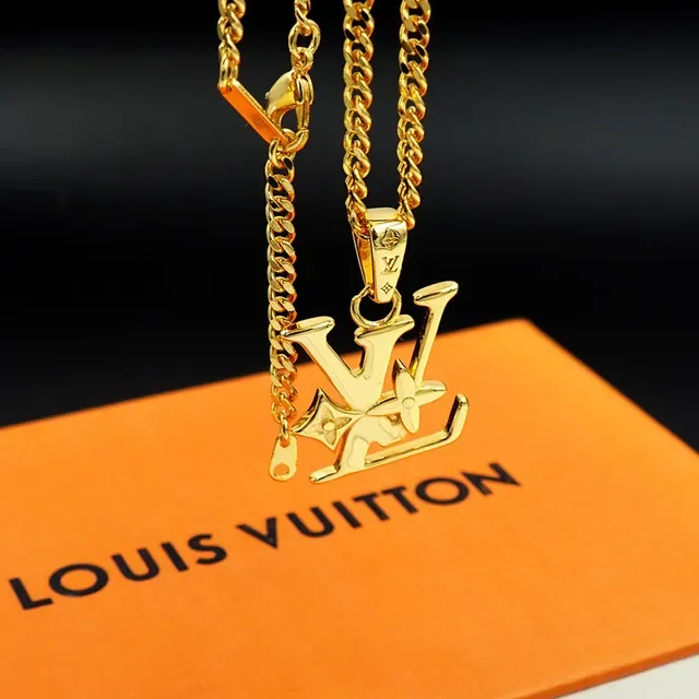 Louis Vuitton Monogram Flower Silver Gold Pendant Floral Motif Necklace 7