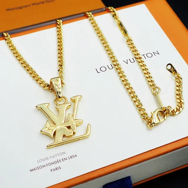 Louis Vuitton Monogram Flower Silver Gold Pendant Floral Motif Necklace 11