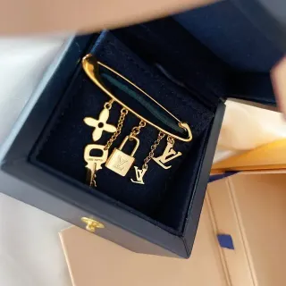 Louis Vuitton Monogram Icons Gold-Tone Safety Pin Brooch