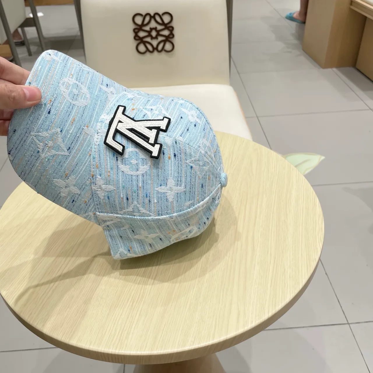 Louis Vuitton Monogram Jacquard Light Blue Embroidered LV Baseball Cap 4