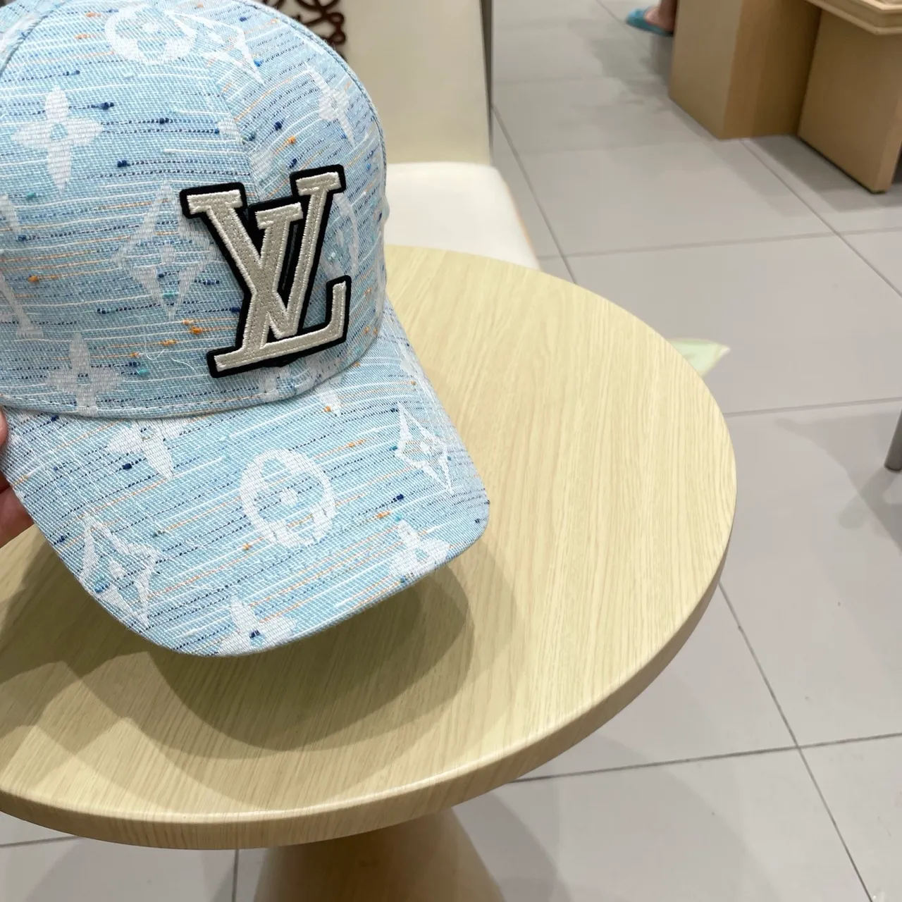 Louis Vuitton Monogram Jacquard Light Blue Embroidered LV Baseball Cap 7