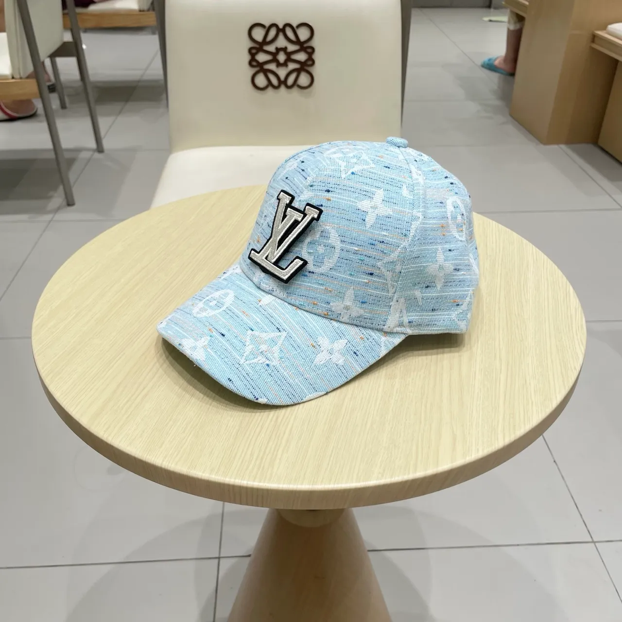 Louis Vuitton Monogram Jacquard Light Blue Embroidered LV Baseball Cap 9