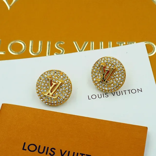 Louis Vuitton Monogram Jewellery Gold Transparent Circular Pavé-Crystal Earrings 8