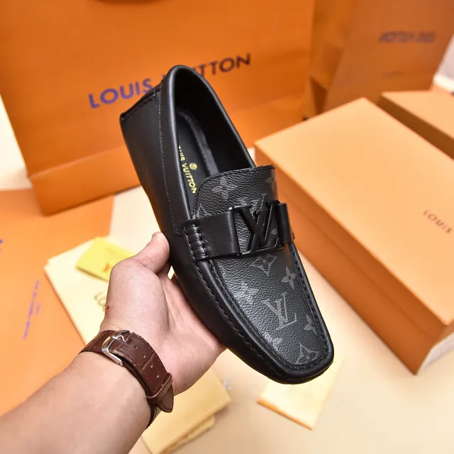 Louis Vuitton Monogram Loafer Black Leather Loafers 6