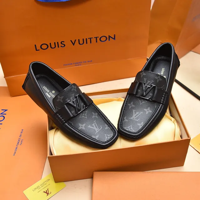 Louis Vuitton Monogram Loafer Black Leather Loafers 9