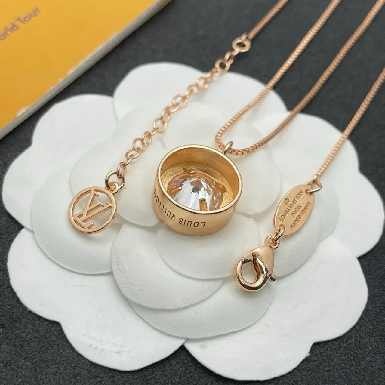 Louis Vuitton Monogram Medallion Gold-Tone Circular Pendant Necklace 6