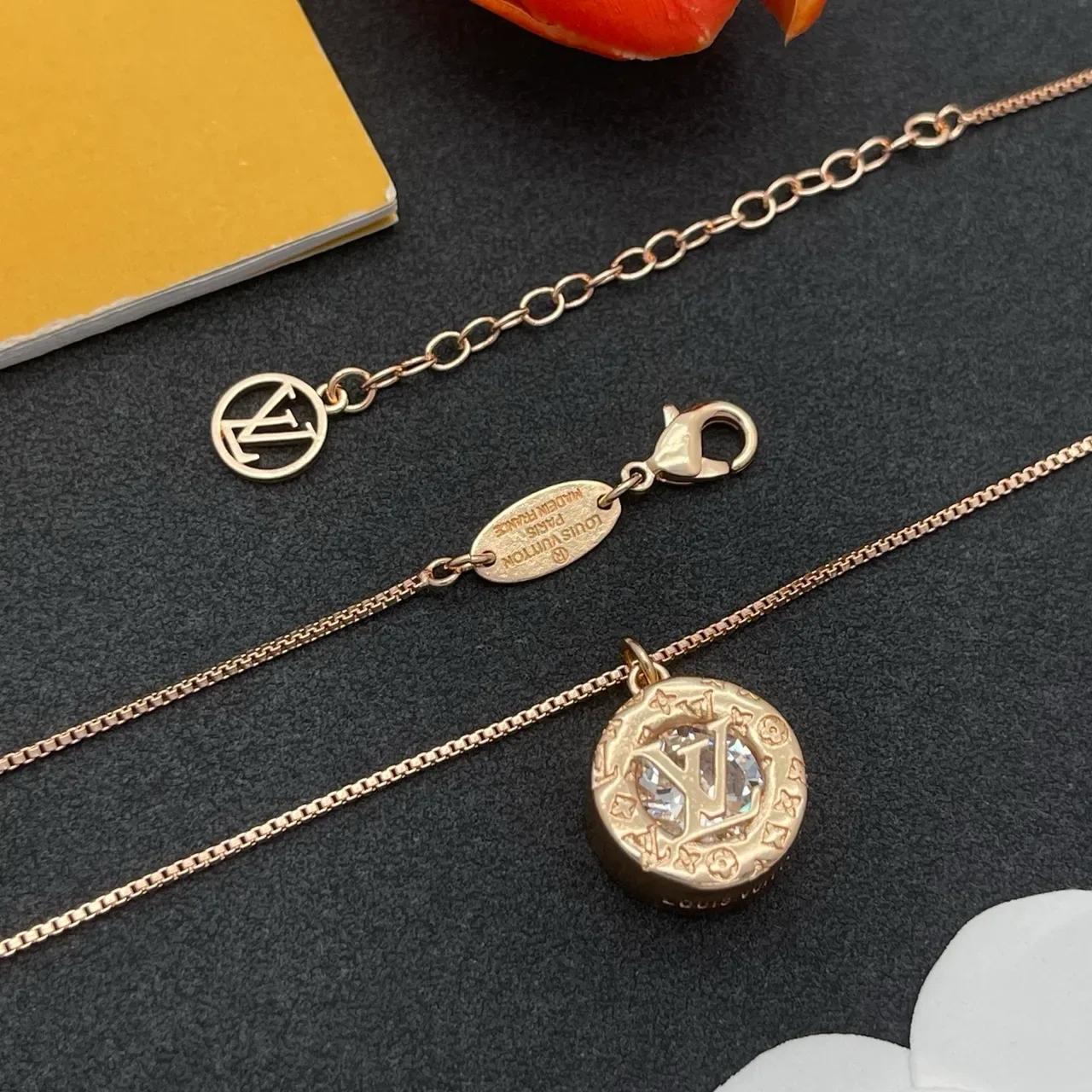 Louis Vuitton Monogram Medallion Gold-Tone Circular Pendant Necklace 7
