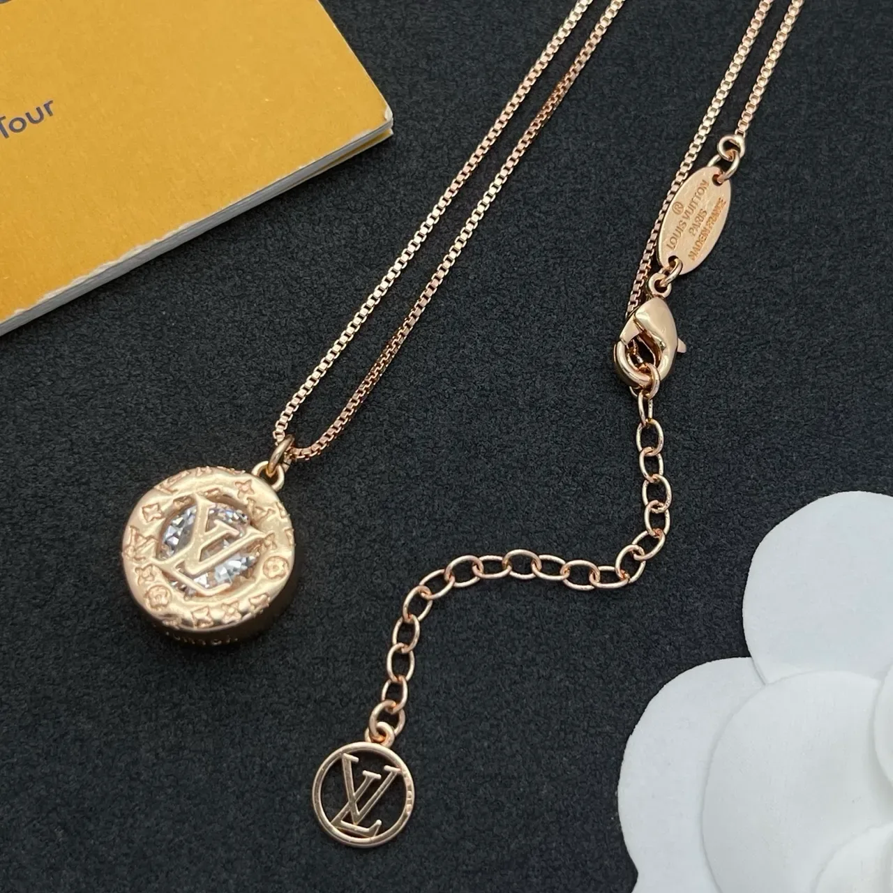 Louis Vuitton Monogram Medallion Gold-Tone Circular Pendant Necklace 9