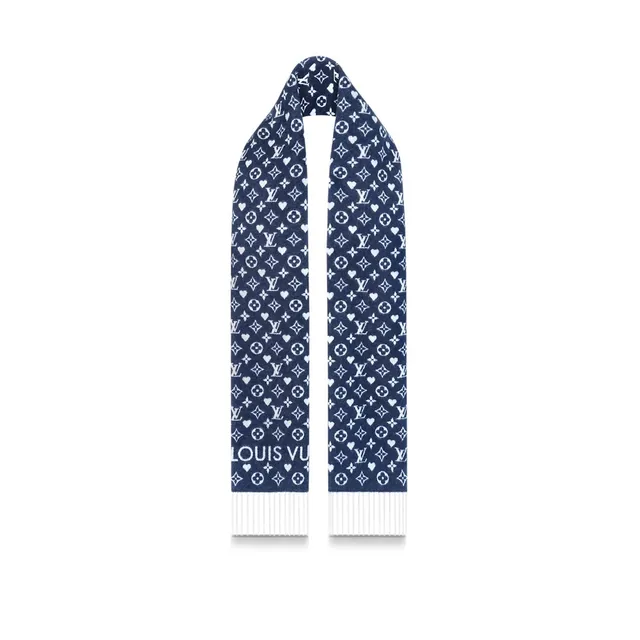 Louis Vuitton Monogram Navy Beige Double-Faced Scarve 3