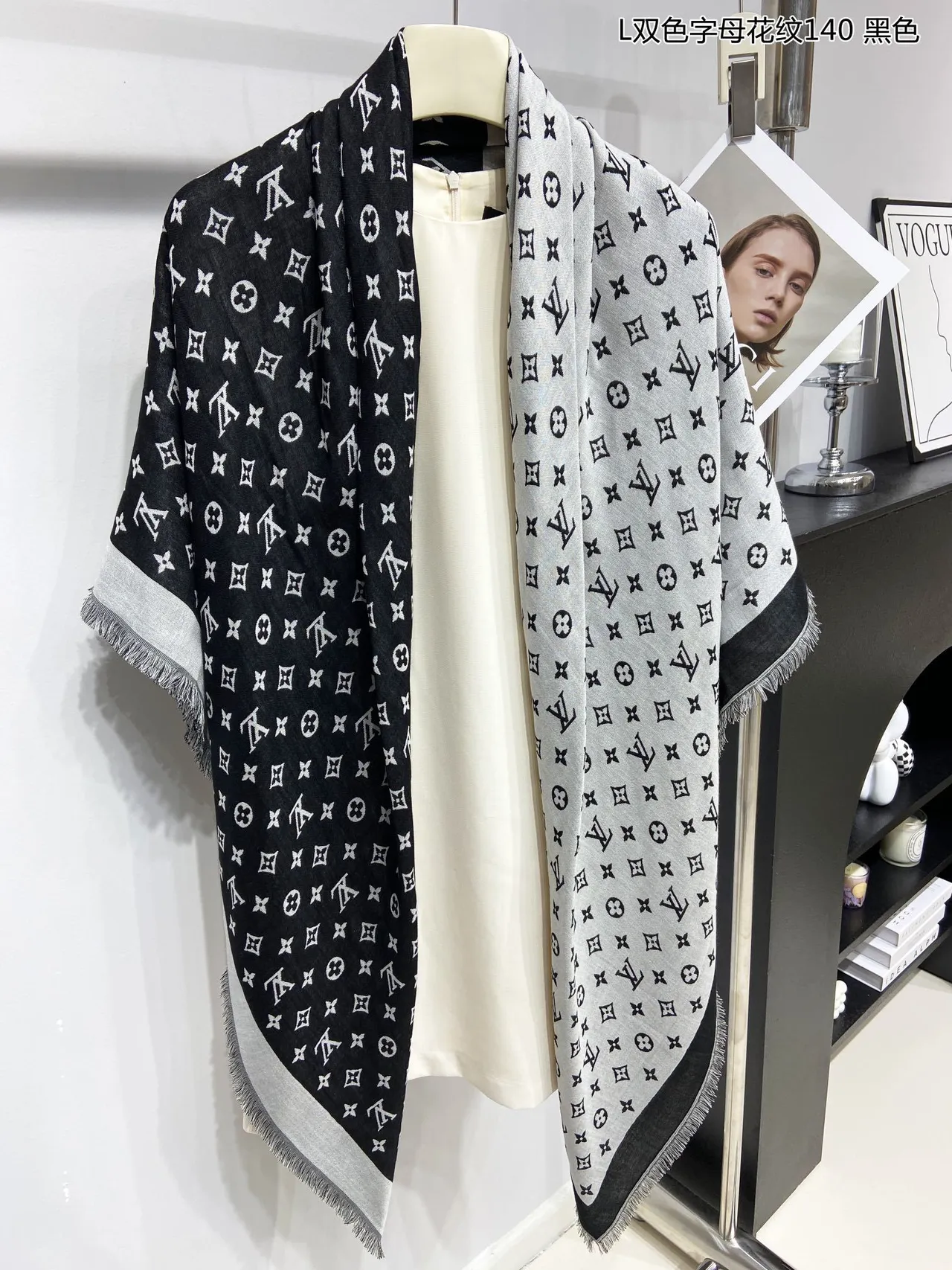 Louis Vuitton Monogram Reversible Fringed Silk Scarf 3