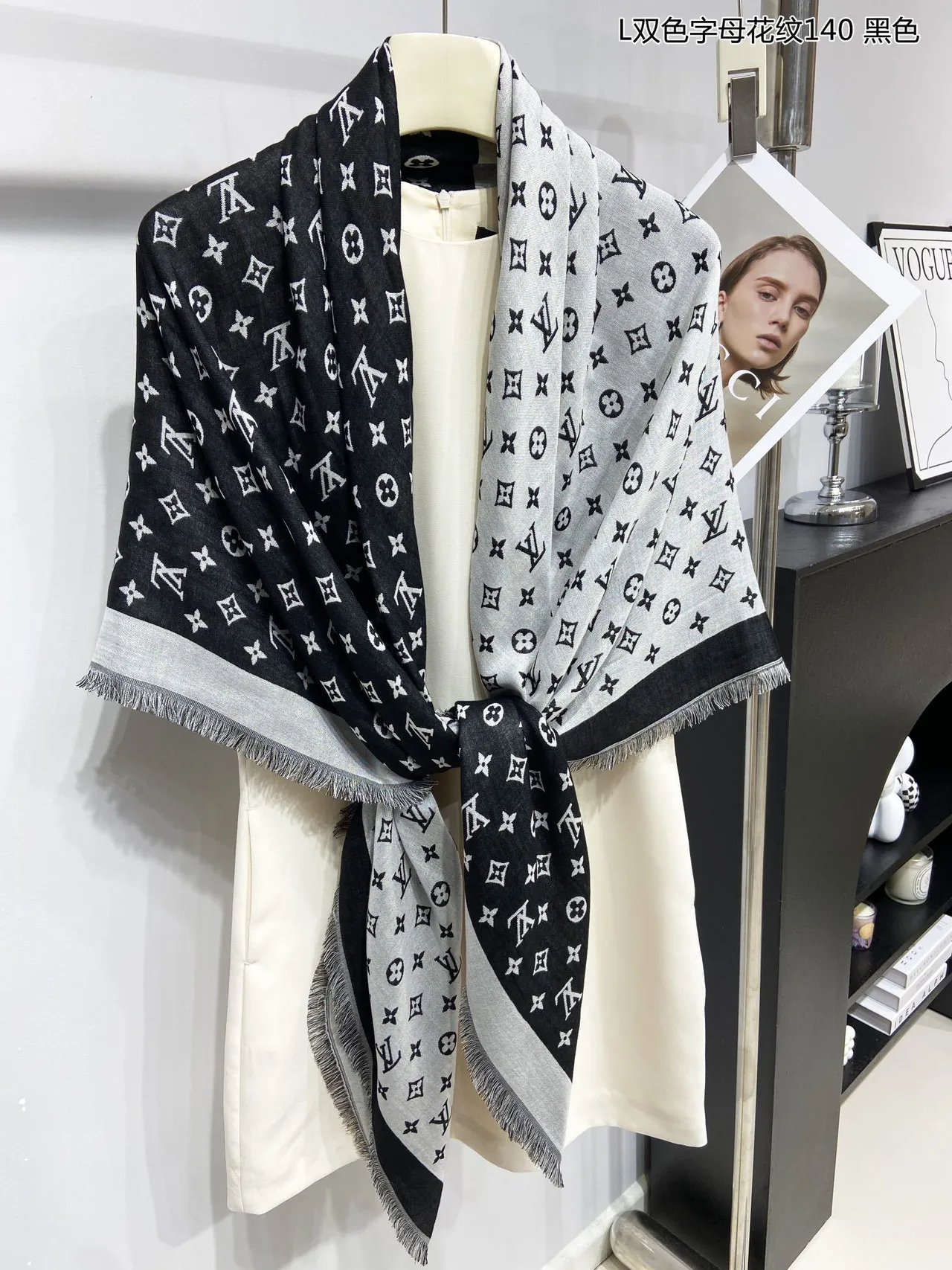 Louis Vuitton Monogram Reversible Fringed Silk Scarf 8