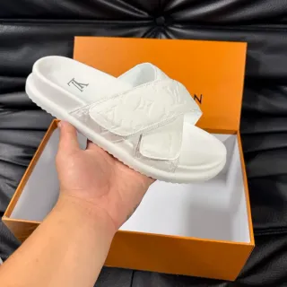 Louis Vuitton Monogram Slide White Slippers