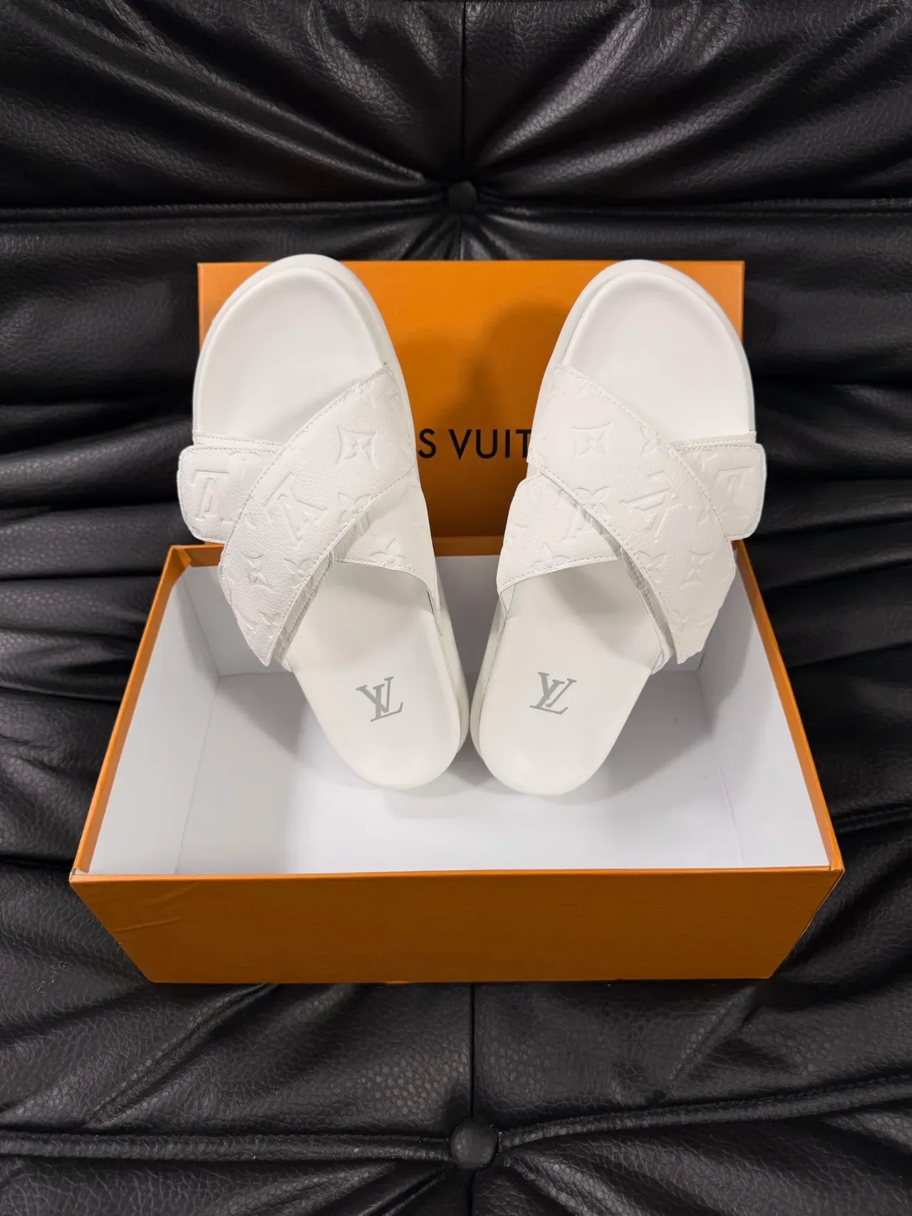 Louis Vuitton Monogram Slide White Slippers 3