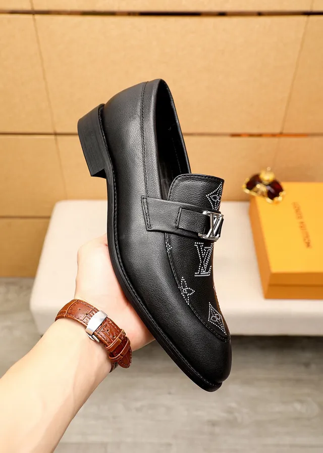 Louis Vuitton Monogram-Studded Buckle Strap Loafers 5