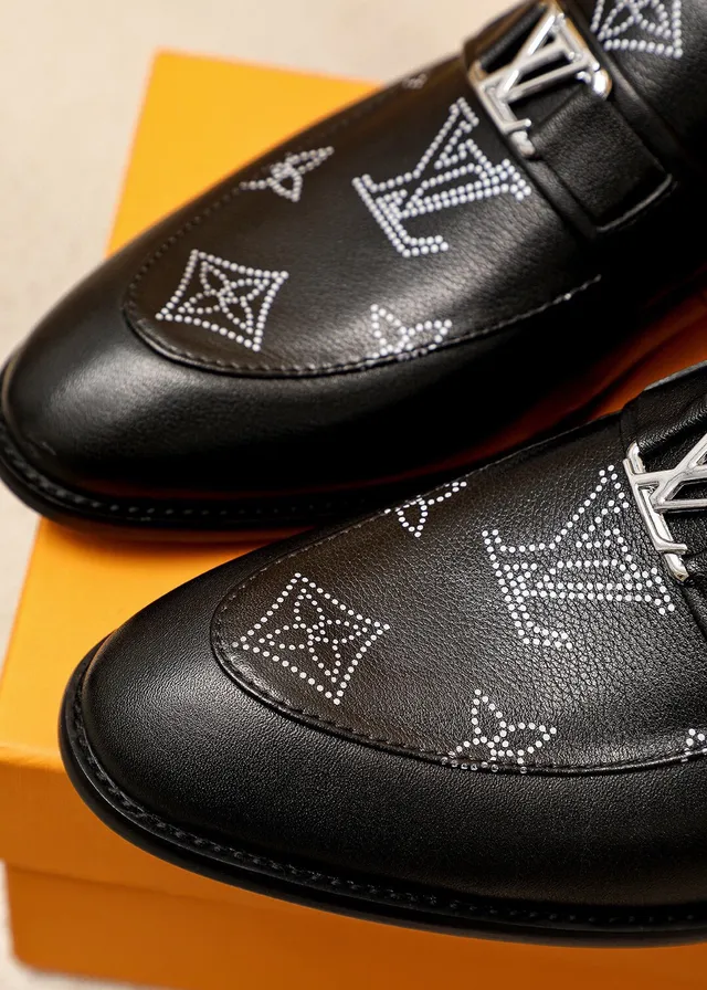 Louis Vuitton Monogram-Studded Buckle Strap Loafers 8