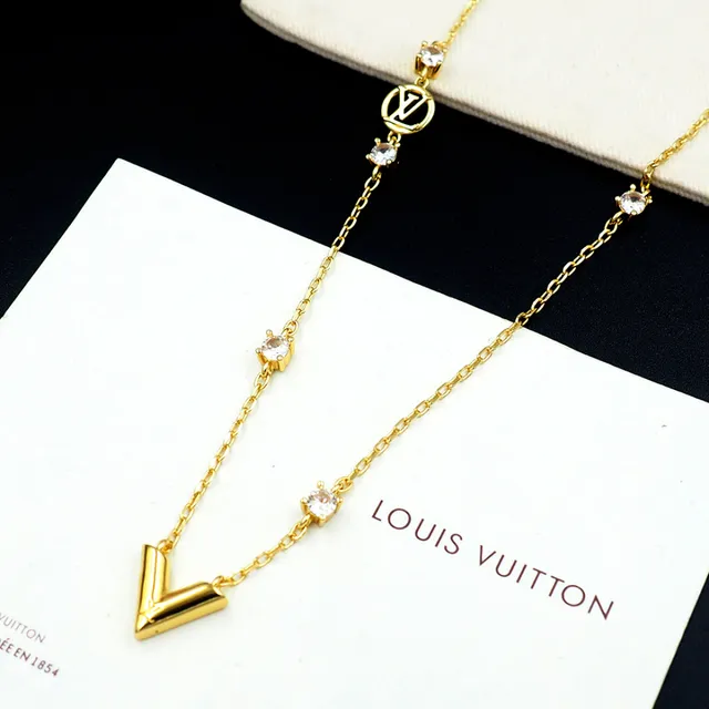 Louis Vuitton Monogram World Tour Gold-Tone Crystal Necklace 4