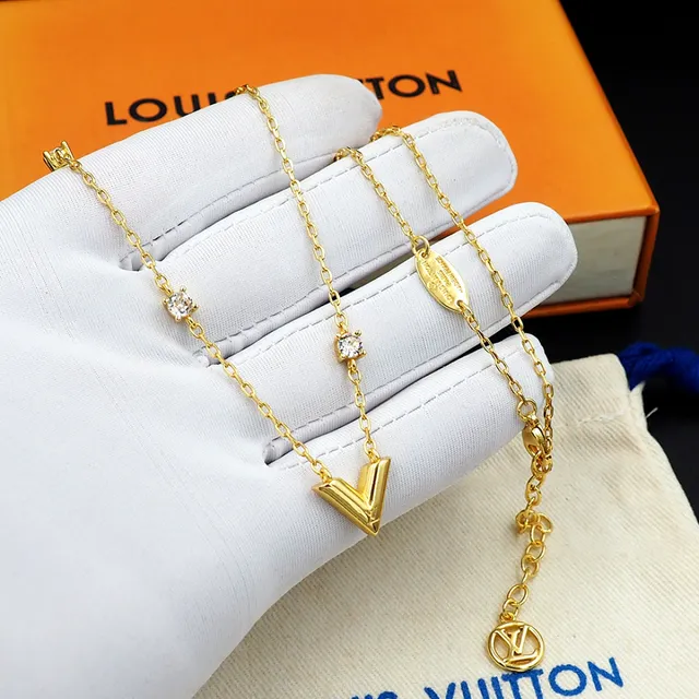 Louis Vuitton Monogram World Tour Gold-Tone Crystal Necklace 6