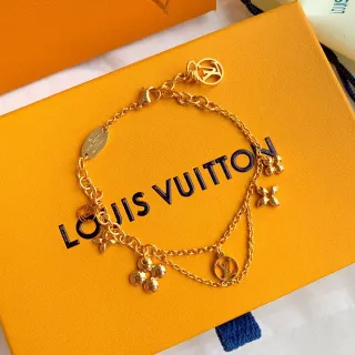 Louis Vuitton Pulsera de cadena con múltiples encantos pulsera de oro