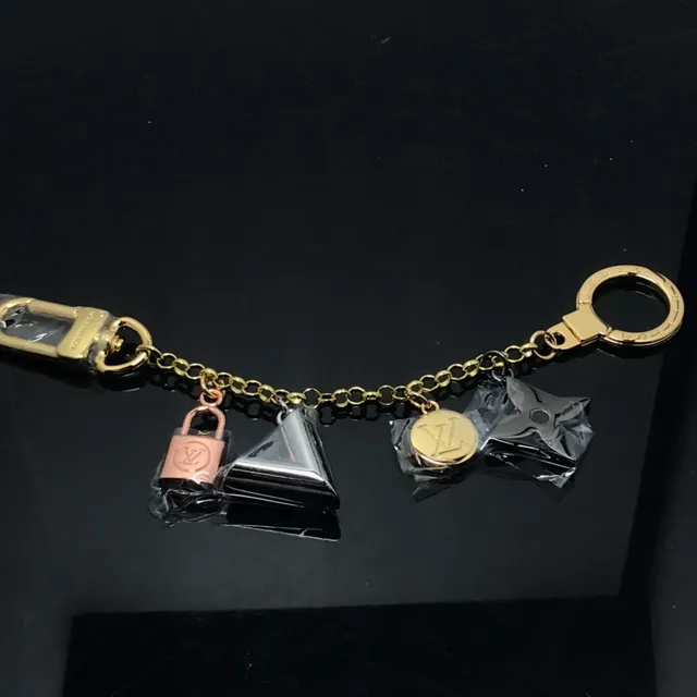 Louis Vuitton Multi Charm Gold Metal Chain Jewelry 3