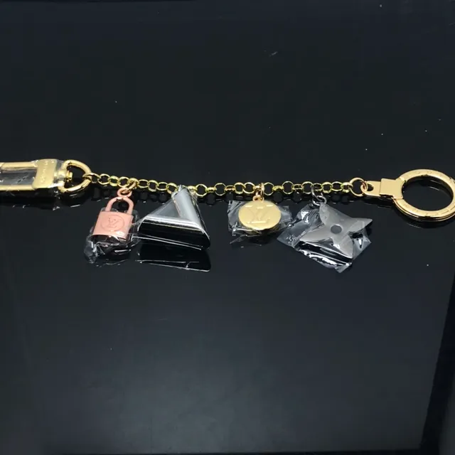 Louis Vuitton Multi Charm Gold Metal Chain Jewelry 4