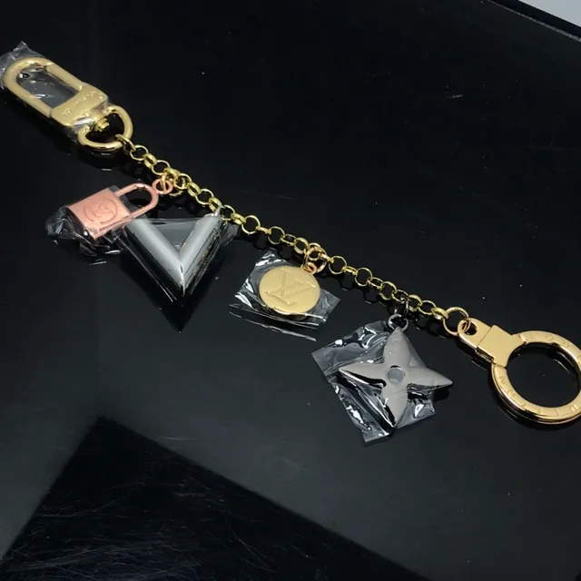 Louis Vuitton Multi Charm Gold Metal Chain Jewelry 5