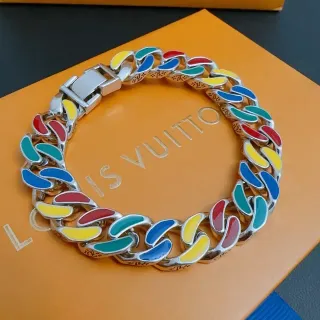 Louis Vuitton Multicolor Enamel Curb-Link Bracelet