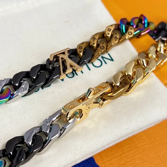 Louis Vuitton Multicolor Iridescent Curb Chain Necklace 2