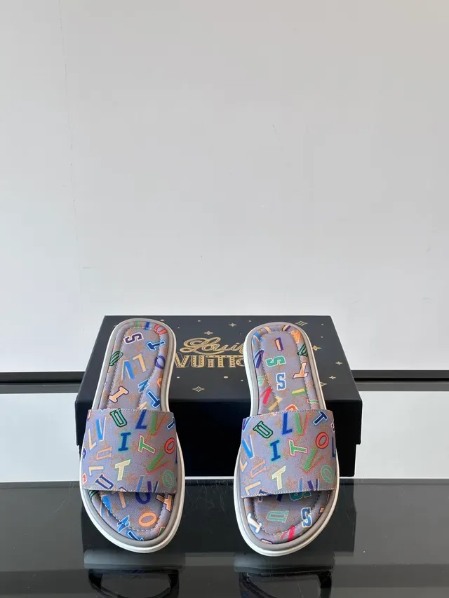 Louis Vuitton Multicolor Slide-Style Monogram-Printed Slippers 11