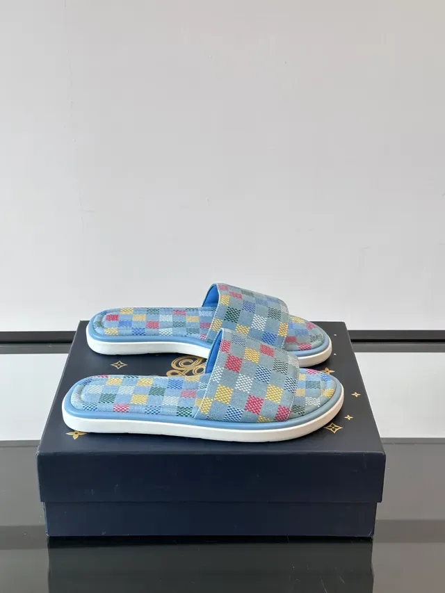 Louis Vuitton Multicolor Slide-Style Monogram-Printed Slippers 14