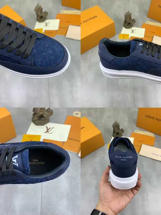 Louis Vuitton Sneakers Lifestyle Navy Velours Texturés 2
