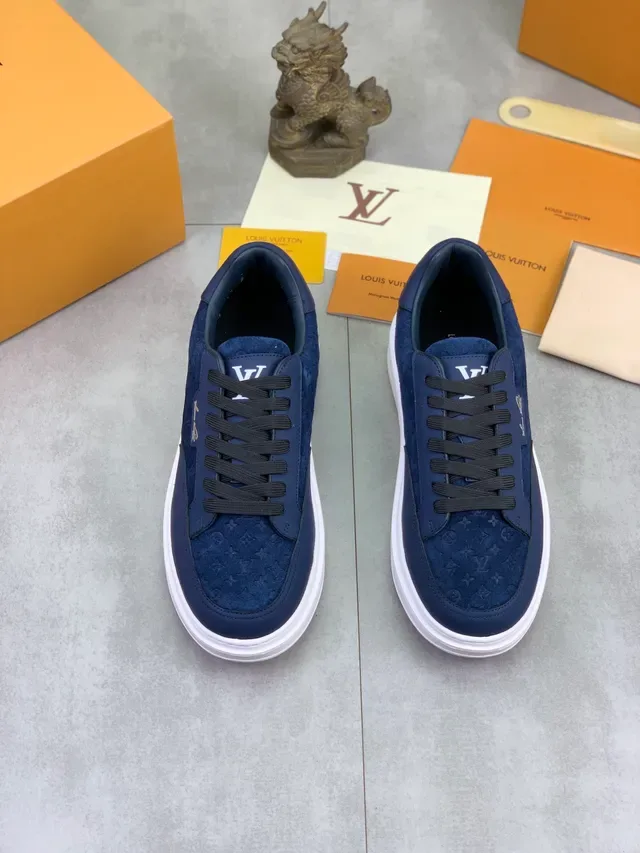 Louis Vuitton Sneakers Lifestyle Navy Velours Texturés 5