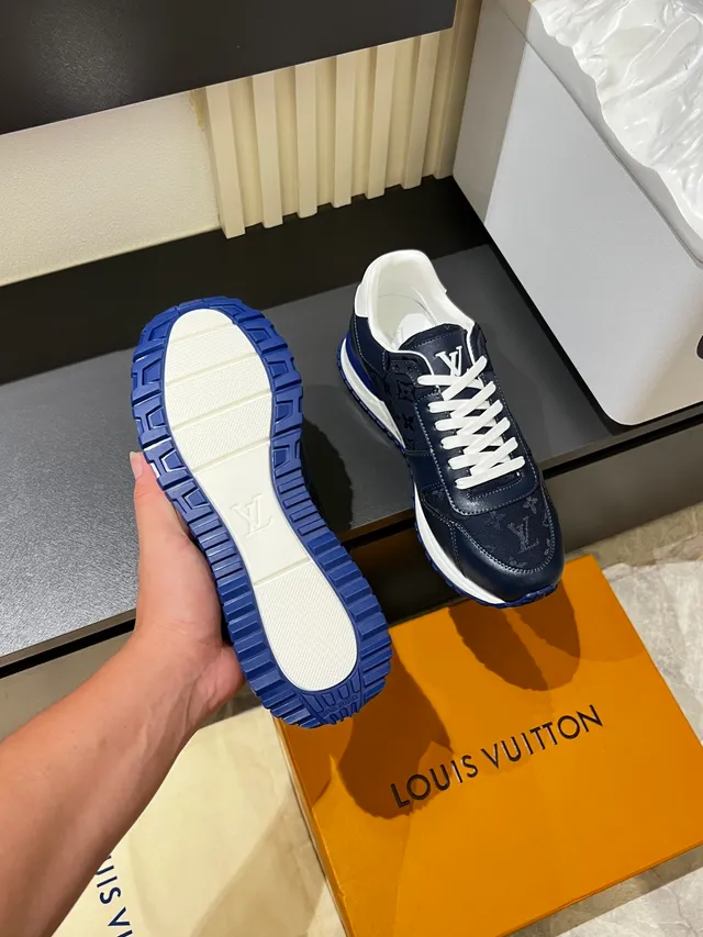 Louis Vuitton Navy White Monogram Canvas Leather Paneling Lifestyle Sneakers 3