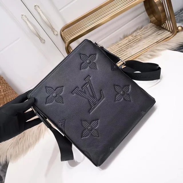 Louis Vuitton OnTheGo Black Embossed Monogram Structured Rectangular Silhouette Messenger Bag 2