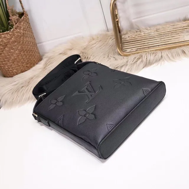 Louis Vuitton OnTheGo Black Embossed Monogram Structured Rectangular Silhouette Messenger Bag 3