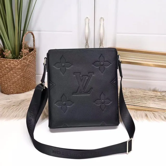 Louis Vuitton OnTheGo Black Embossed Monogram Structured Rectangular Silhouette Messenger Bag 5