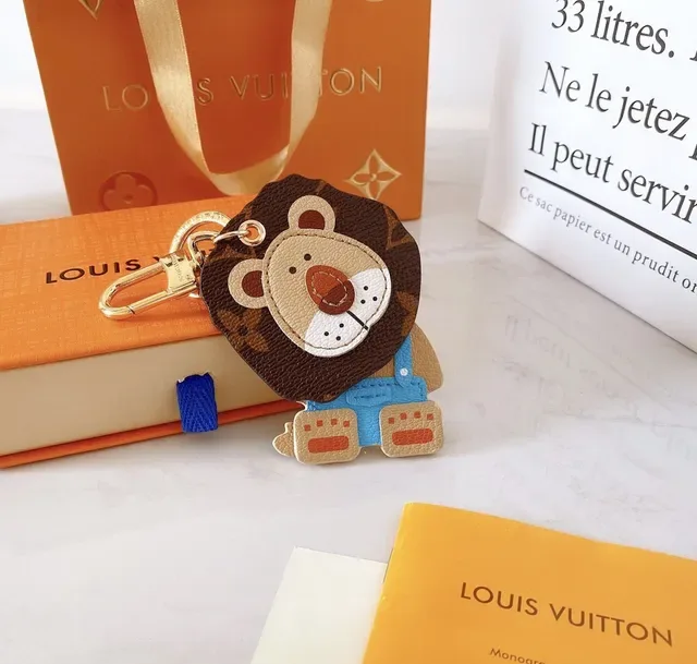 Louis Vuitton Orange Brown Monogram Canvas Leather Appliqué Bear Face Handbag 6