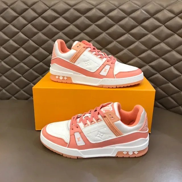 Louis Vuitton Orange White Layered Multi-Material Upper Embossed Monogram Lifestyle Sneakers 7