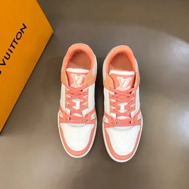 Louis Vuitton Orange White Layered Multi-Material Upper Embossed Monogram Lifestyle Sneakers 9